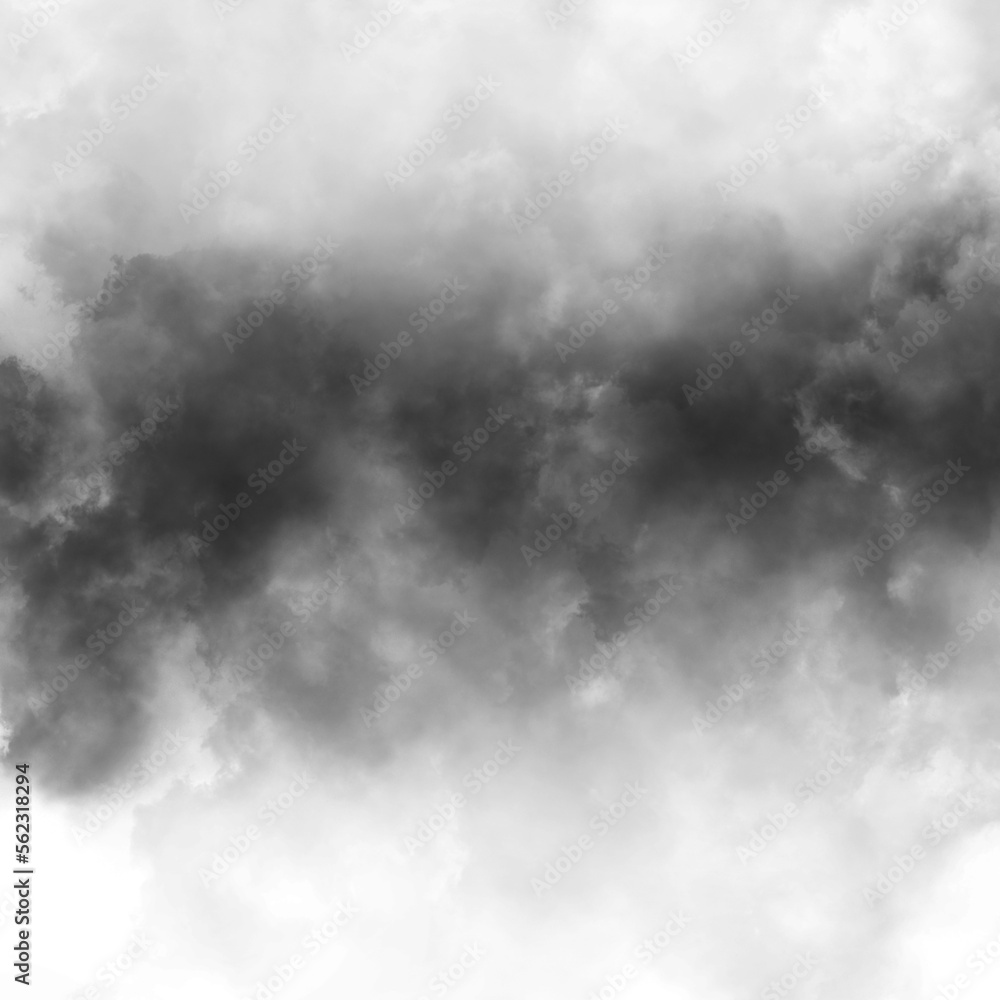Obraz premium Cloud, fog, or smoke isolated on black background. Royalty high-quality free stock photo image of white cloudiness, clouds, mist or smog overlays on black backgrounds. Copy space for design