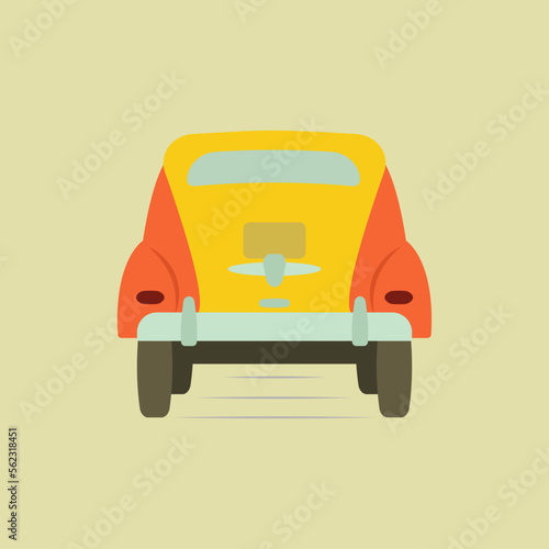 Retro car, rear view