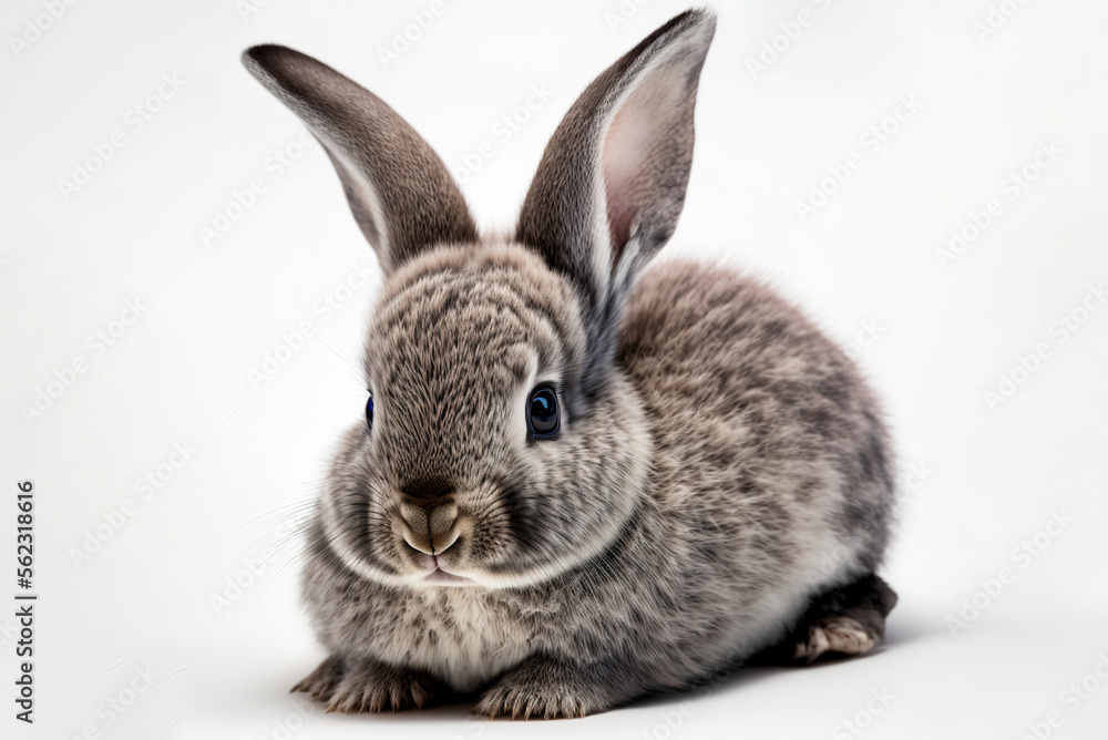 Fototapeta premium Flatlay picture of brown baby rabbit created with Generative AI technology