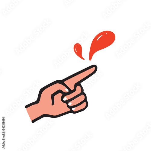 怪我注意　手を怪我するイメージイラスト素材