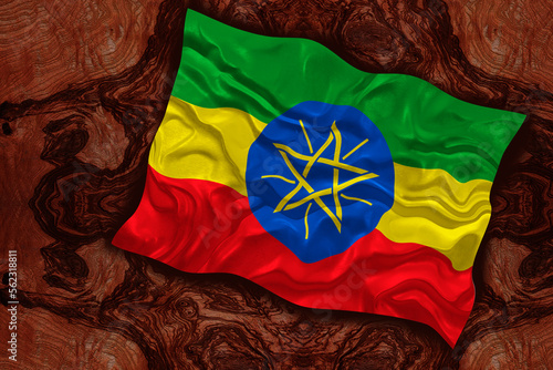 National flag  of Ethiopia. Background  with flag  of Ethiopia
