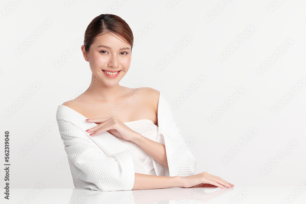 Beautiful young asian woman with clean fresh skin on white background, Face care, Facial treatment, Cosmetology, beauty and spa, Asian women portrait. Beautiful young asian woman with clean fresh skin on white background, Face care, Facial treatment, Cosmetology, beauty and spa, Asian women portrait.