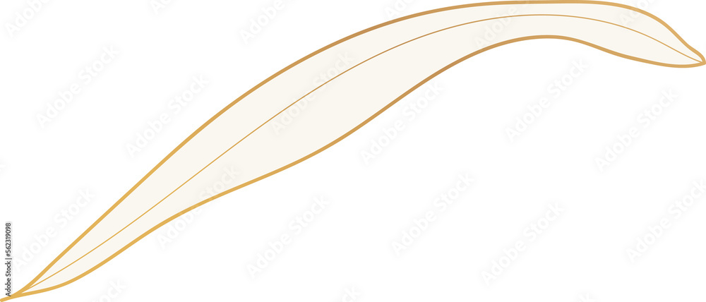 Lily leaf golden line art Lily leaf golden line art