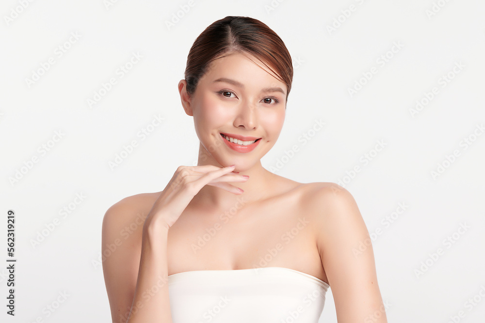 Beautiful young asian woman with clean fresh skin on white background, Face care, Facial treatment, Cosmetology, beauty and spa, Asian women portrait. Beautiful young asian woman with clean fresh skin on white background, Face care, Facial treatment, Cosmetology, beauty and spa, Asian women portrait.