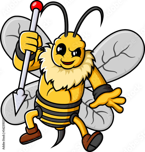 Danger yellow hornet with spear