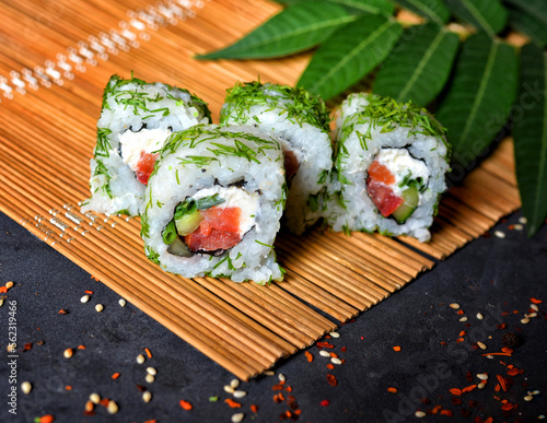 Sushi Roll rice with dill 