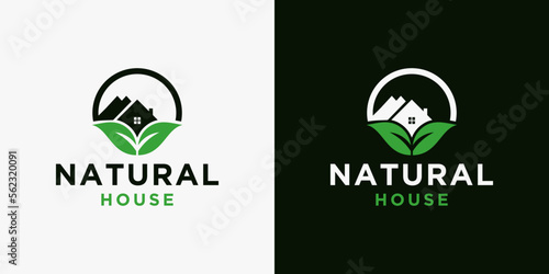 abstract house design, vector green house design, eco-friendly house with nature concept