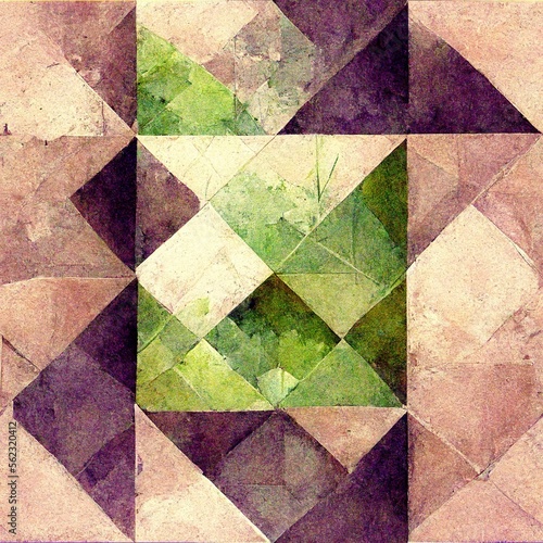 mauve green abstract geometric pattern