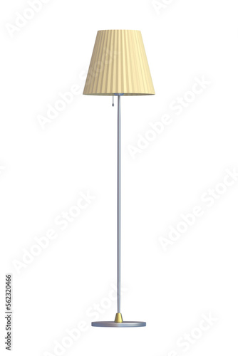Vintage floor lamp isolated on white background. 3d render