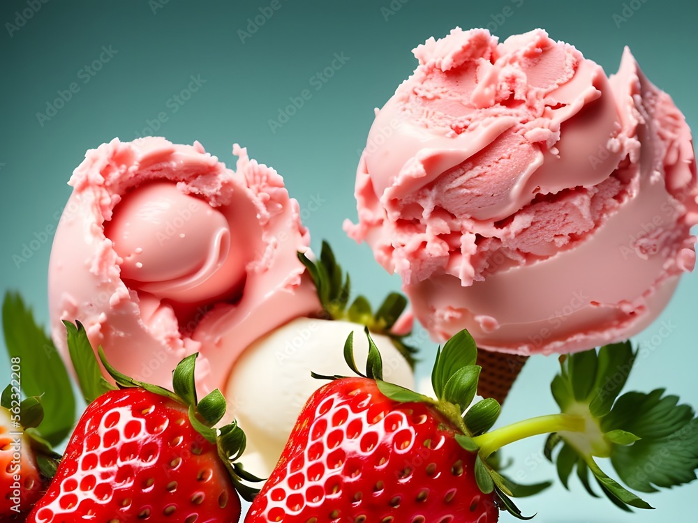 Ice cream with strawberry Ice cream with strawberry
