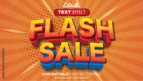 3D editable text effect flash sale theme