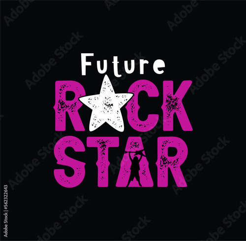 Future Rock star slogan graphic with rock symbols vectors for t-shirt and other uses.