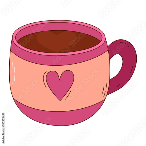 Hand drawn mug for Valentine day. Design elements for posters  greeting cards  banners and invitations.