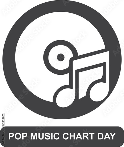 Pop Music Chart Day, celebrating Music Chart Day black vector