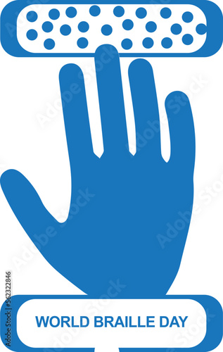 World Braille Day, happy World Braille Day symbol