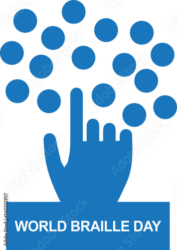 World Braille Day, happy World Braille Day symbol
