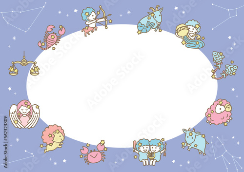 simple frame of zodiac sign