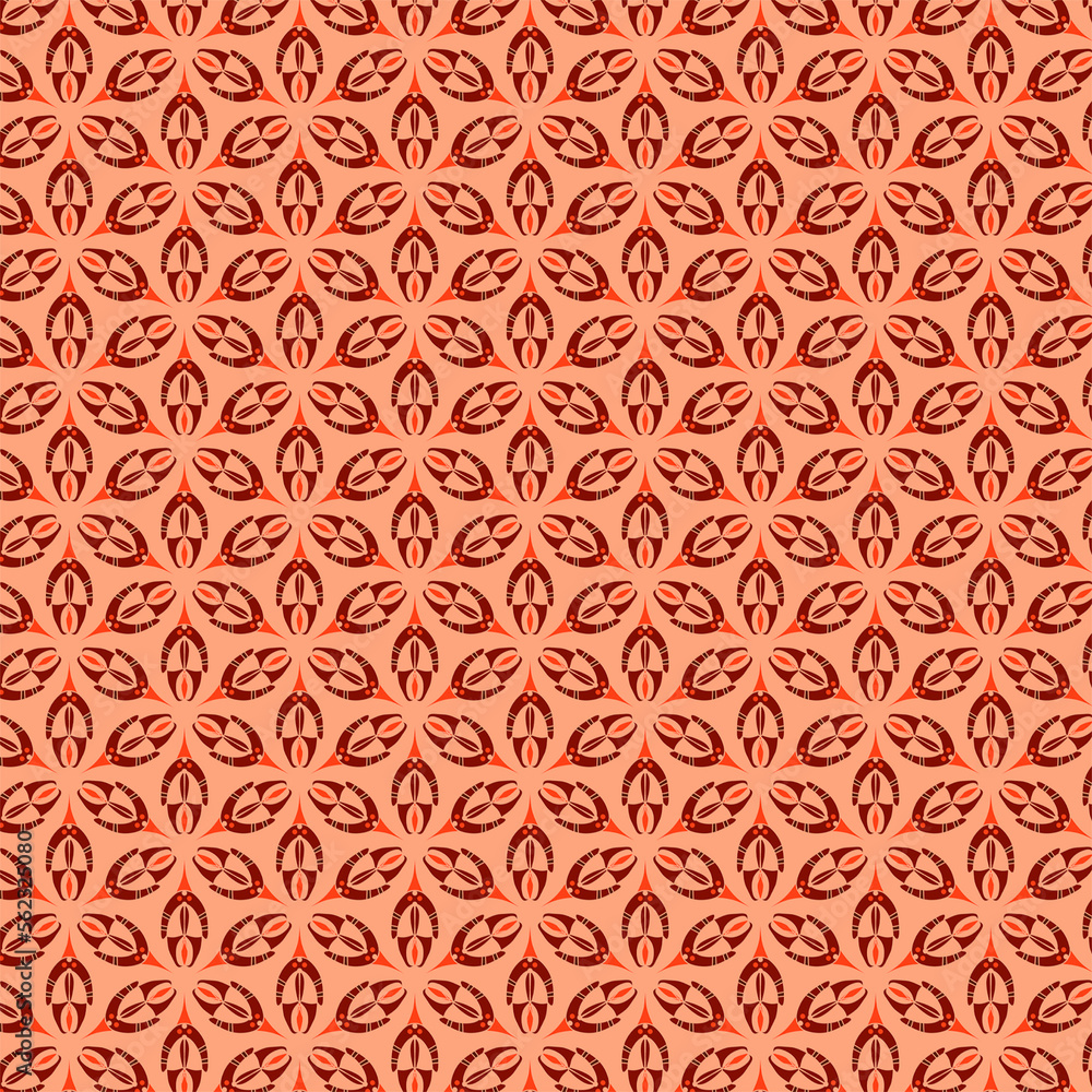 Fantasy abstract geometric seamless pattern Minimalist fabric and paper design in warm autumn earthy limited colors Fantasy abstract geometric seamless pattern Minimalist fabric and paper design in warm autumn earthy limited colors