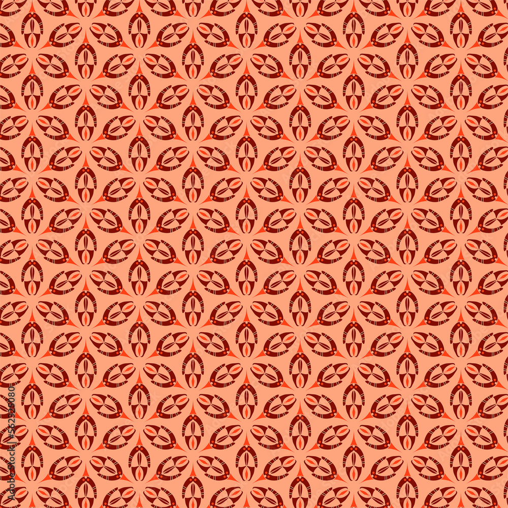 Fantasy abstract geometric seamless pattern Minimalist fabric and paper design in warm autumn earthy limited colors