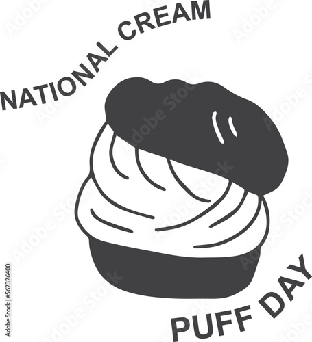 National Cream Puff Day, celebrating cream puff day blue vector