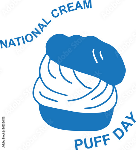 National Cream Puff Day, celebrating cream puff day blue vector