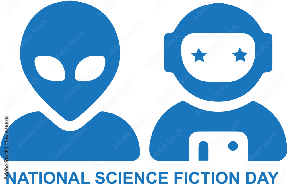 International science fiction day, celebrate science fiction day blue vector