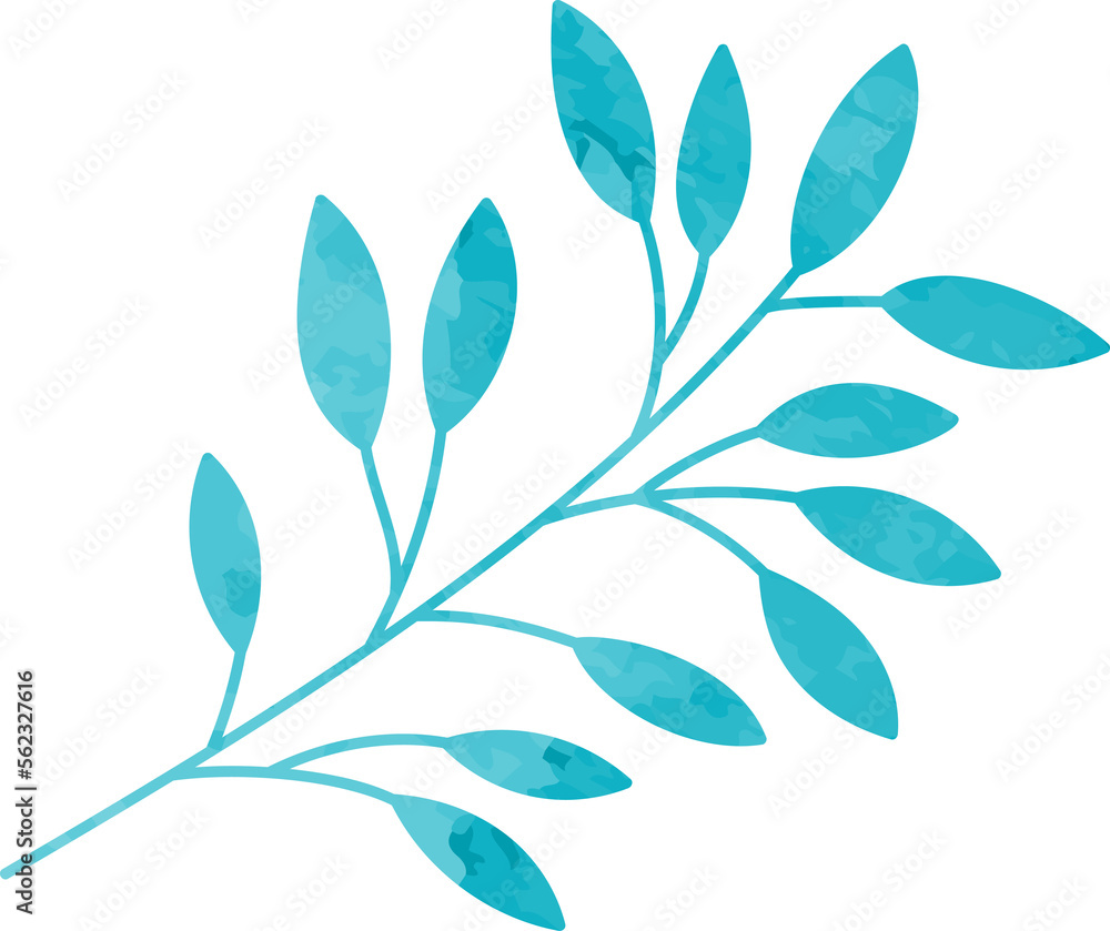 Watercolor leaf branch Watercolor leaf branch