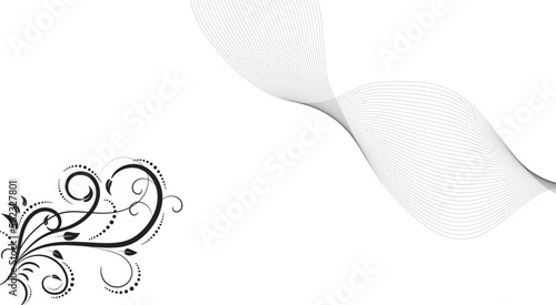 Abstract background with parallel lines and calligraphic pattern. Template for your invitations, backgrounds, postcards, web.