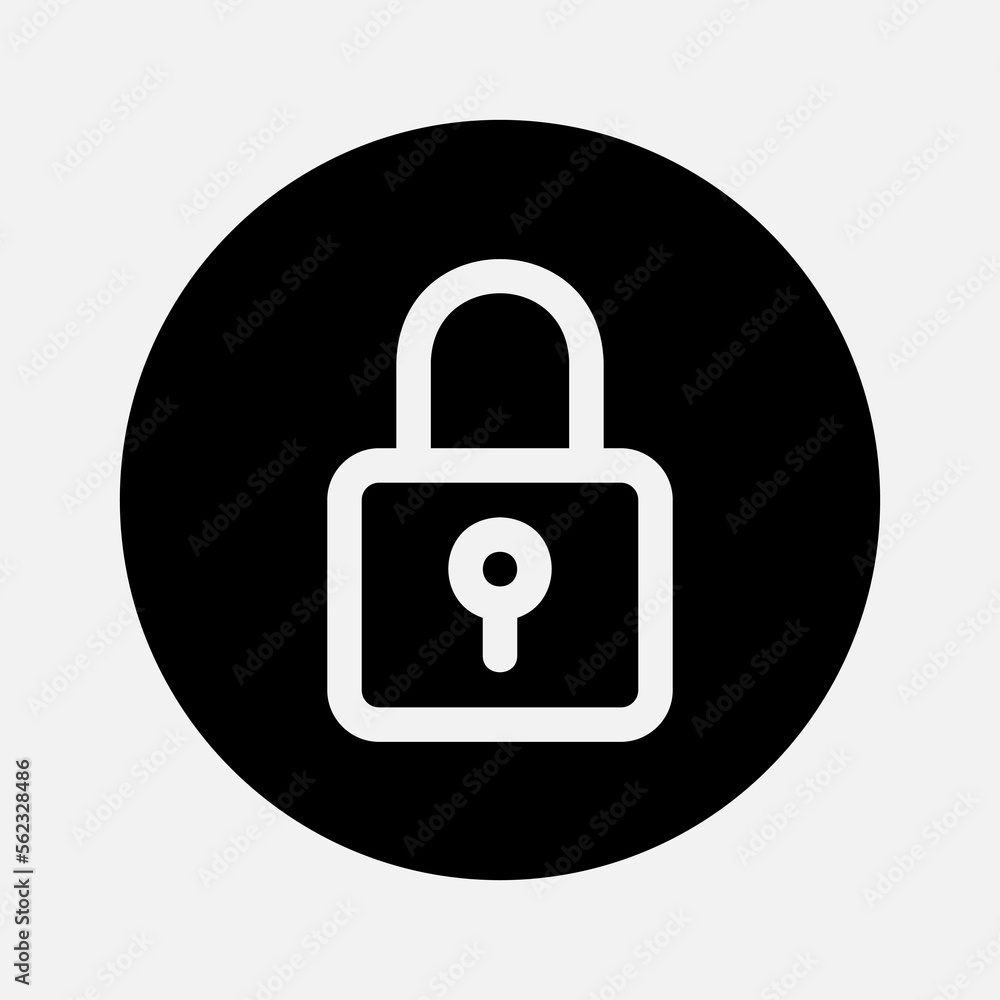 Padlock icon in solid style about essentials, use for website mobile app presentation Padlock icon in solid style about essentials, use for website mobile app presentation