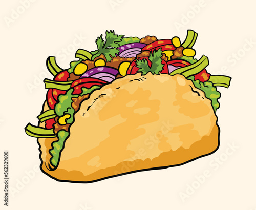 Hand drawn tacos vector