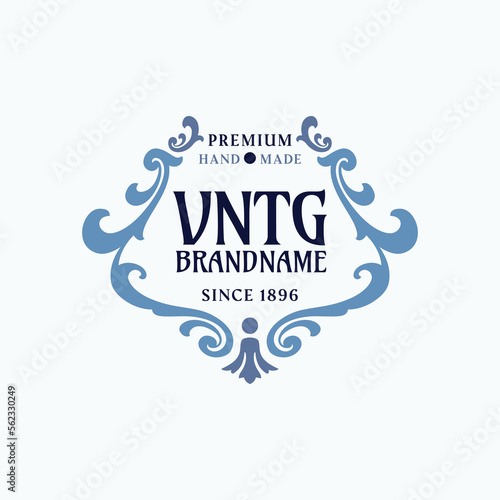 Flourish frame logo design template