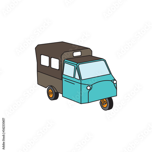 3 wheel motorized rickshaw icon