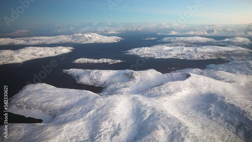 Wallpaper Mural Aerial view of the mountains from the window of the plane approaching Tromsø, Norway. Torontodigital.ca