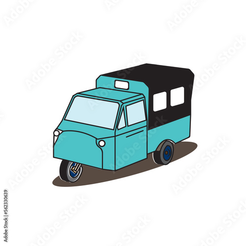 3 wheel motorized rickshaw icon