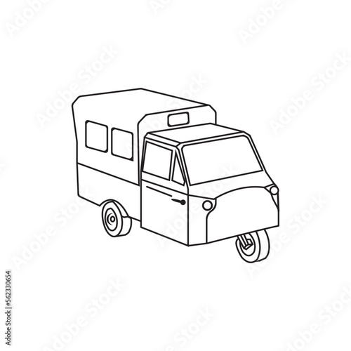 3 wheel motorized rickshaw icon