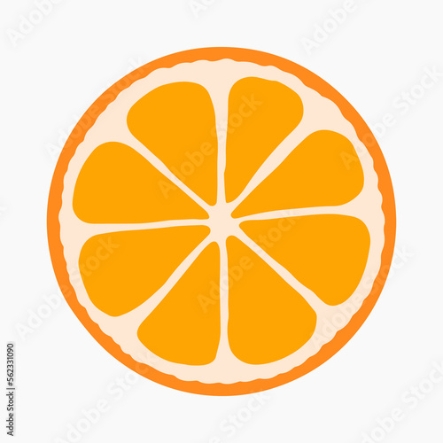 Slice of orange illustration for summer holiday design element