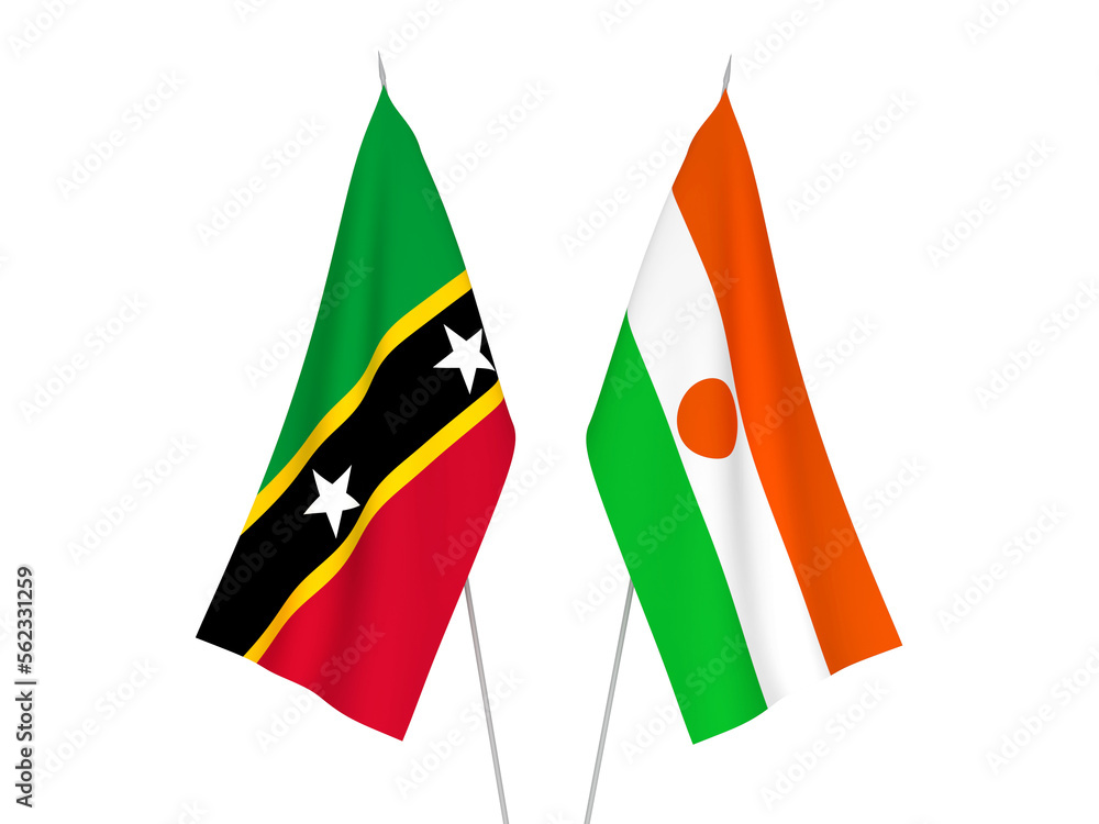 Federation of Saint Christopher and Nevis and Republic of the Niger flags Federation of Saint Christopher and Nevis and Republic of the Niger flags