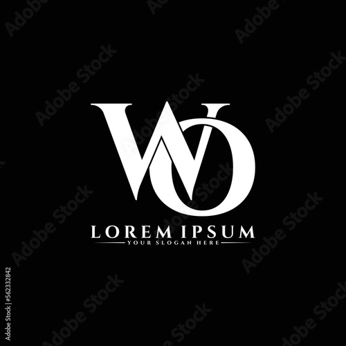 Letter WO luxury logo design vector