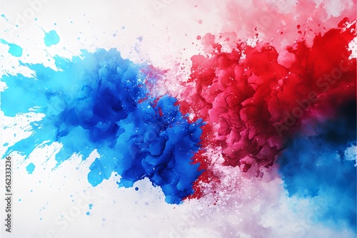 Colorful wallpaper with texture, watercolor and smoky technique, red, blue photo