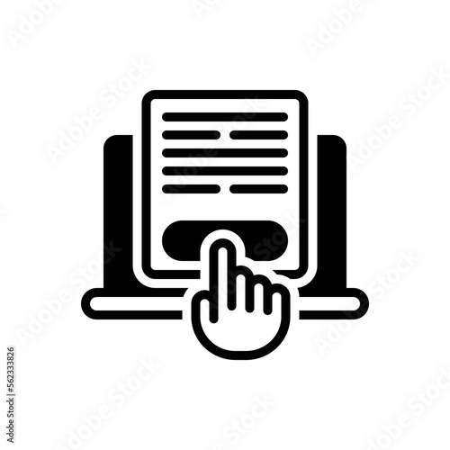Black solid icon for submitting