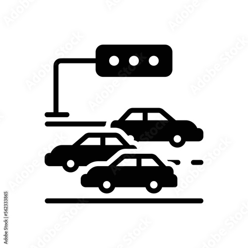 Black solid icon for traffic