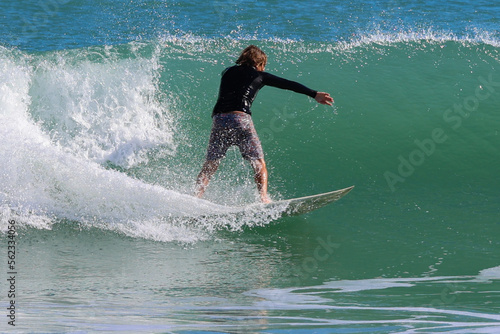 Surfing winter waves at Spanish House Sebastian Inlet Florida © L. Paul Mann