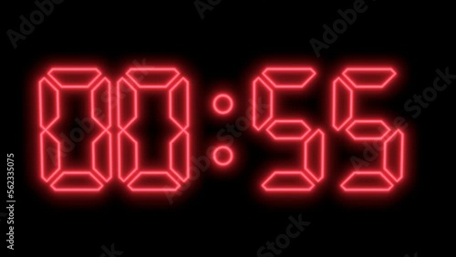 60 Second count down. 3D animation rendered. 