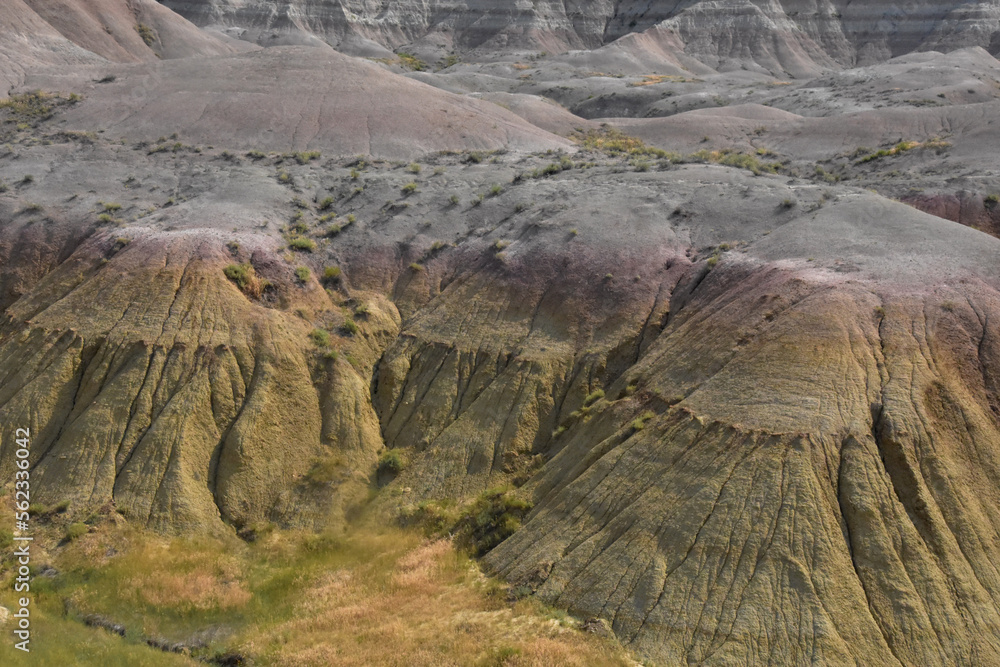 Scenic View of the Yellow Mounds in the Badlands