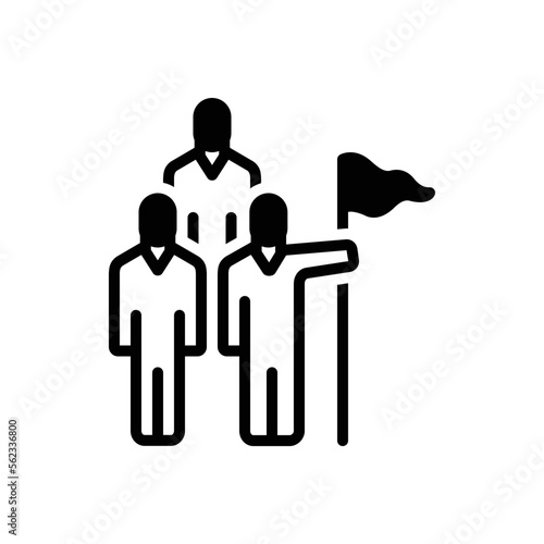 Black solid icon for participate