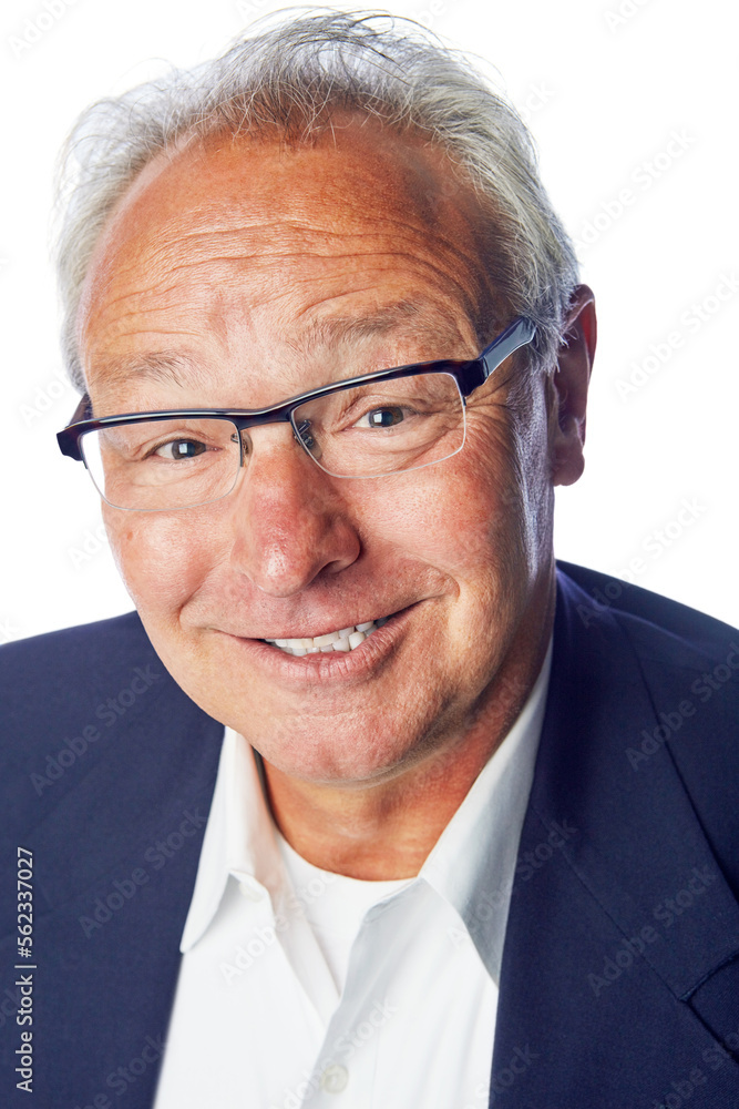 Senior businessman, studio portrait and smile for success, experience or knowledge by white background. Elderly corporate leader, ceo and isolated for motivation, goals or happy headshot with glasses Senior businessman, studio portrait and smile for success, experience or knowledge by white background. Elderly corporate leader, ceo and isolated for motivation, goals or happy headshot with glasses