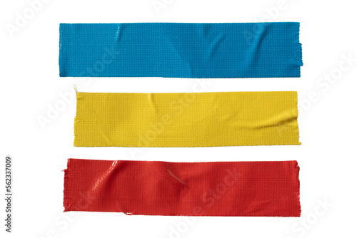 Blue, yellow and red cloth tape