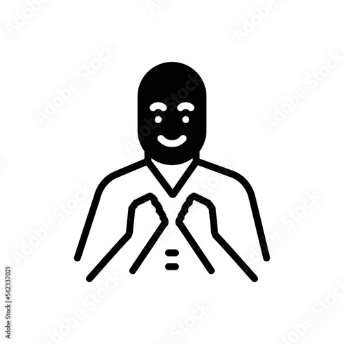 Black solid icon for anticipated