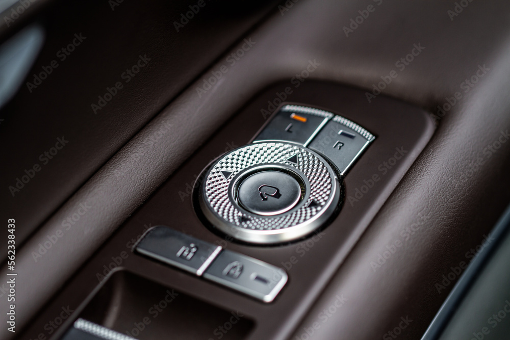 Side mirrors control panel on side door. Side mirrors control panel on side door.