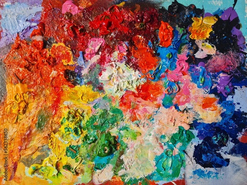 Painting palette, colorful textures, a variety of beautiful colors.